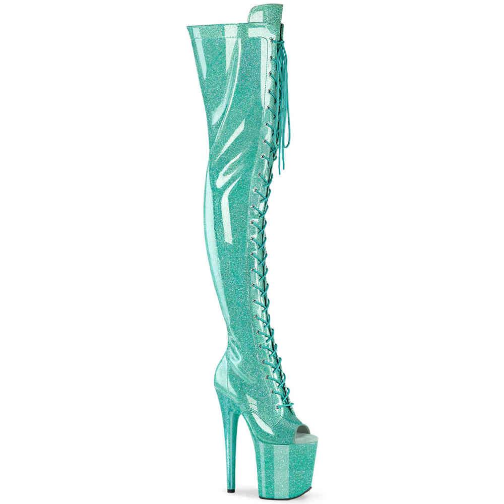 Pleaser - FLAMINGO3021GP Cuissardes à plateforme - Bleu Product image